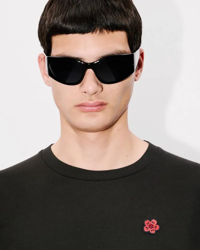 Men 039Boke Flower039 Embroidered Long Sleeve Tshirt In Cotton Black Kenzo Tshirts And Polos