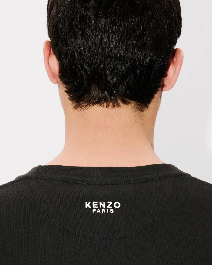 Men 039Boke Flower039 Embroidered Long Sleeve Tshirt In Cotton Black Kenzo Tshirts And Polos