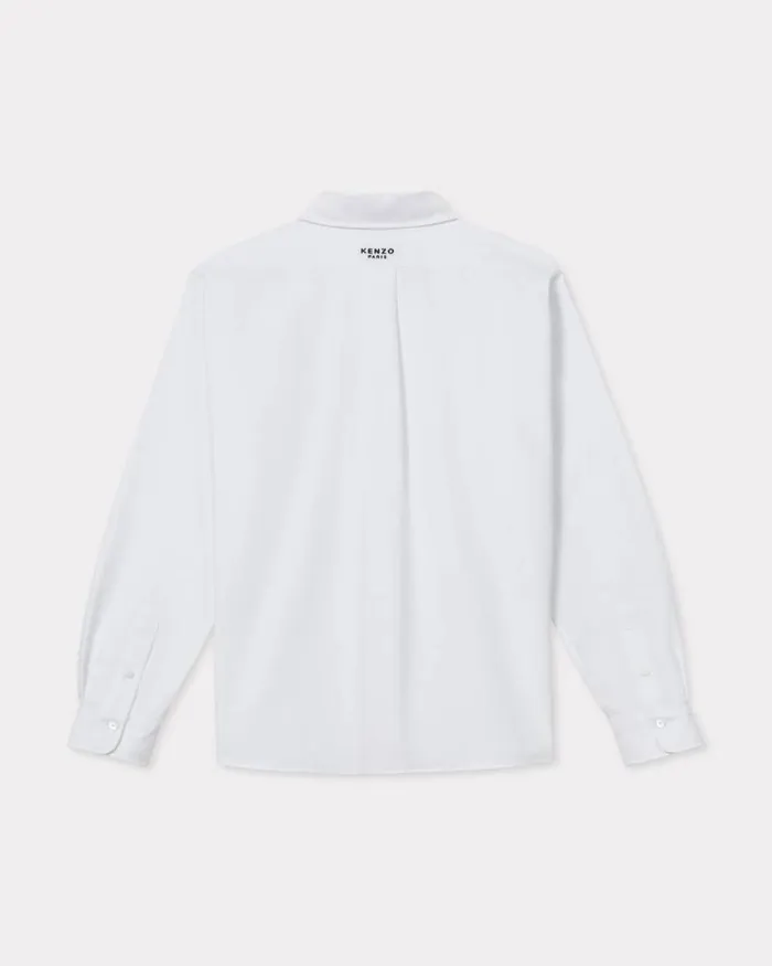 Men 039Boke Flower039 Embroidered Shirt In Oxford Cotton White Kenzo Shirts