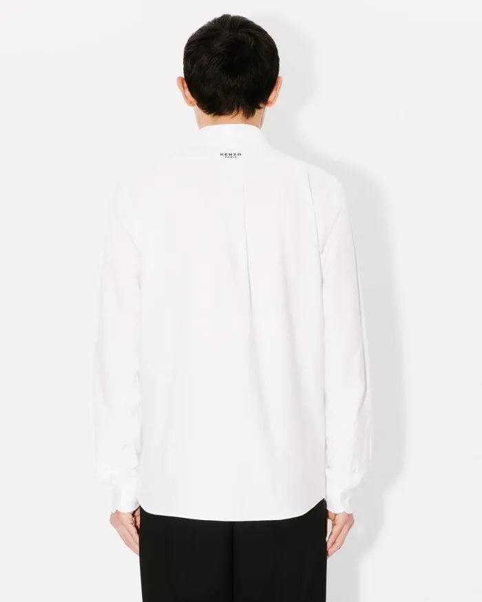 Men 039Boke Flower039 Embroidered Shirt In Oxford Cotton White Kenzo Shirts