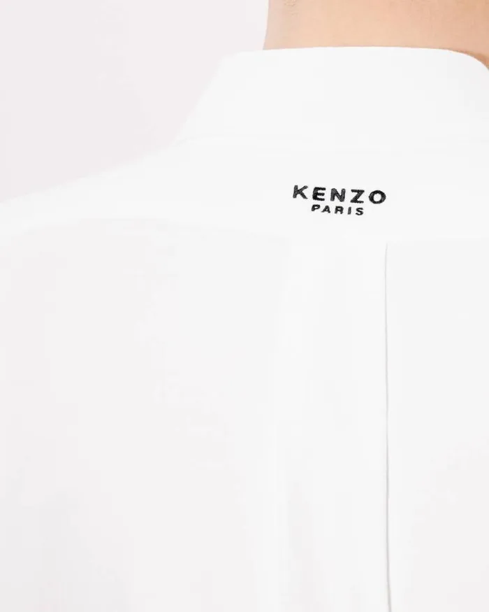 Men 039Boke Flower039 Embroidered Shirt In Oxford Cotton White Kenzo Shirts