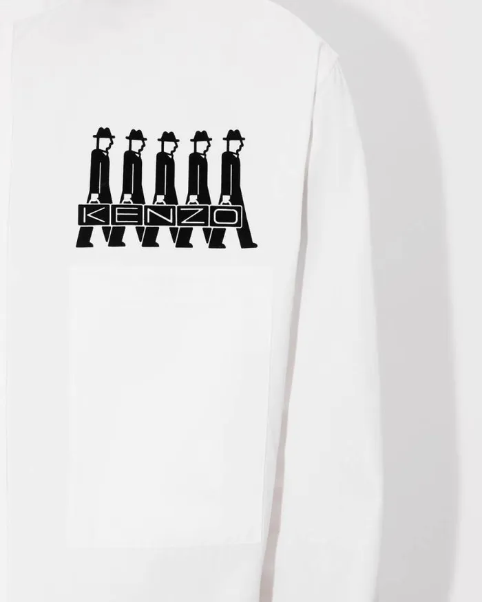 Men 039KENZO Business039 Dressed Shirt White Kenzo Shirts