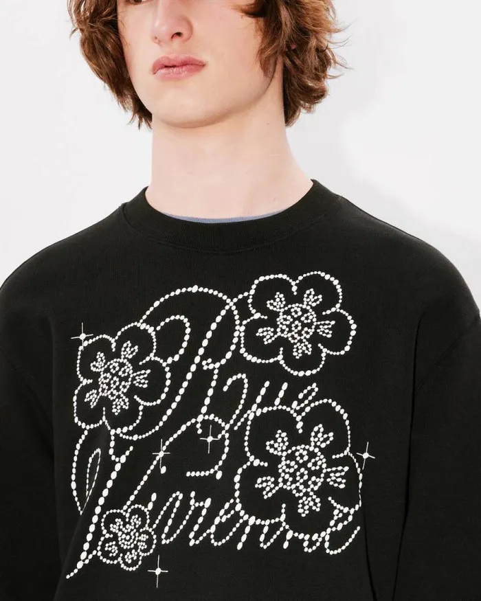 Men 039KENZO Constellation039 Embroidered Sweatshirt In Cotton Black Kenzo Sweatshirts And Hoodies