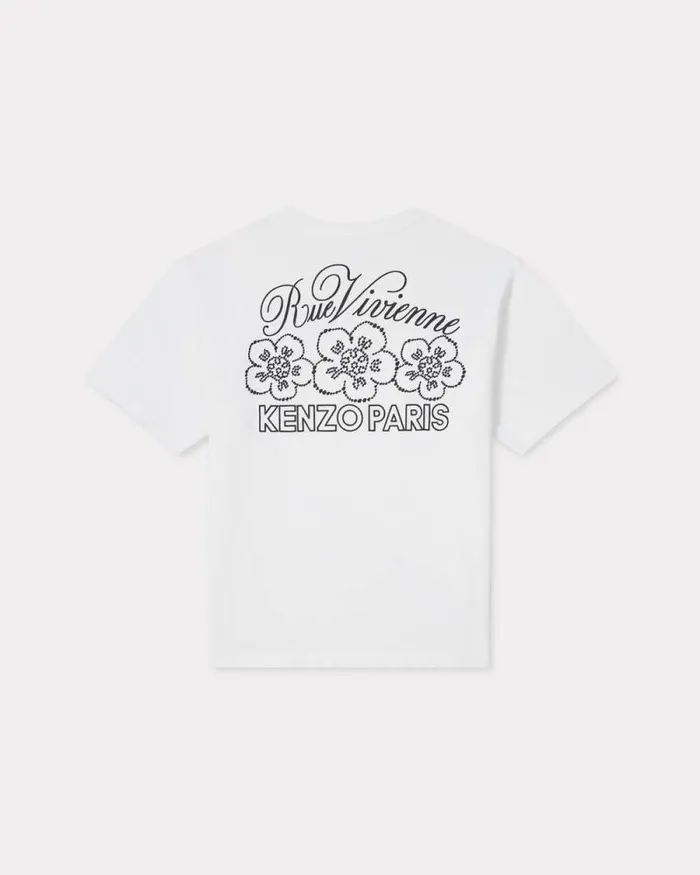 Men 039KENZO Constellation039 Oversized Embroidered Tshirt In Cotton Off White Kenzo Tshirts And Polos