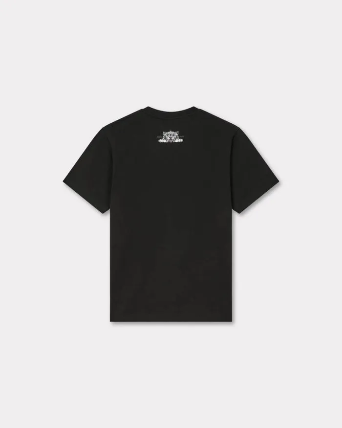Men 039KENZO Happy Tiger039 Tshirt In Cotton Black Kenzo Tshirts And Polos