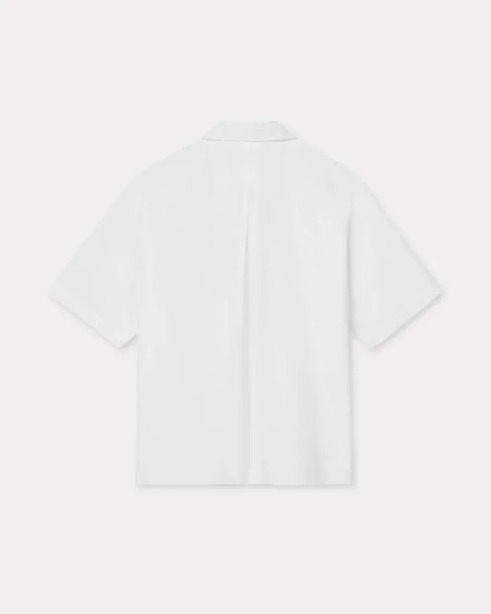 Men 039KENZO Jungle Heart039 Hawaiian Shirt White Kenzo Shirts