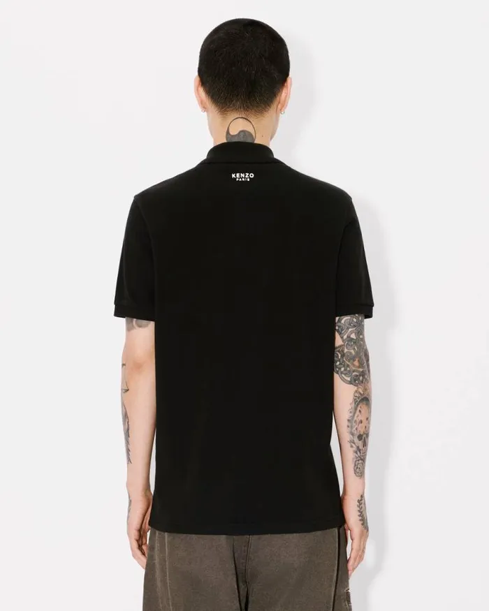 Men 039KENZO Pop039 Embroidered Slim Polo In Cotton Black Kenzo Tshirts And Polos