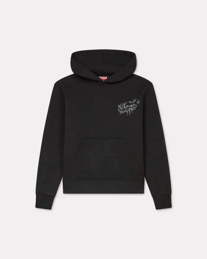 Men 039KENZO Star Tiger039 Embroidered Hoodie In Cotton Black Kenzo Sweatshirts And Hoodies Men 039KENZO Star Tiger039 Embroidered Hoodie In Cotton Black Kenzo Sweatshirts And Hoodies