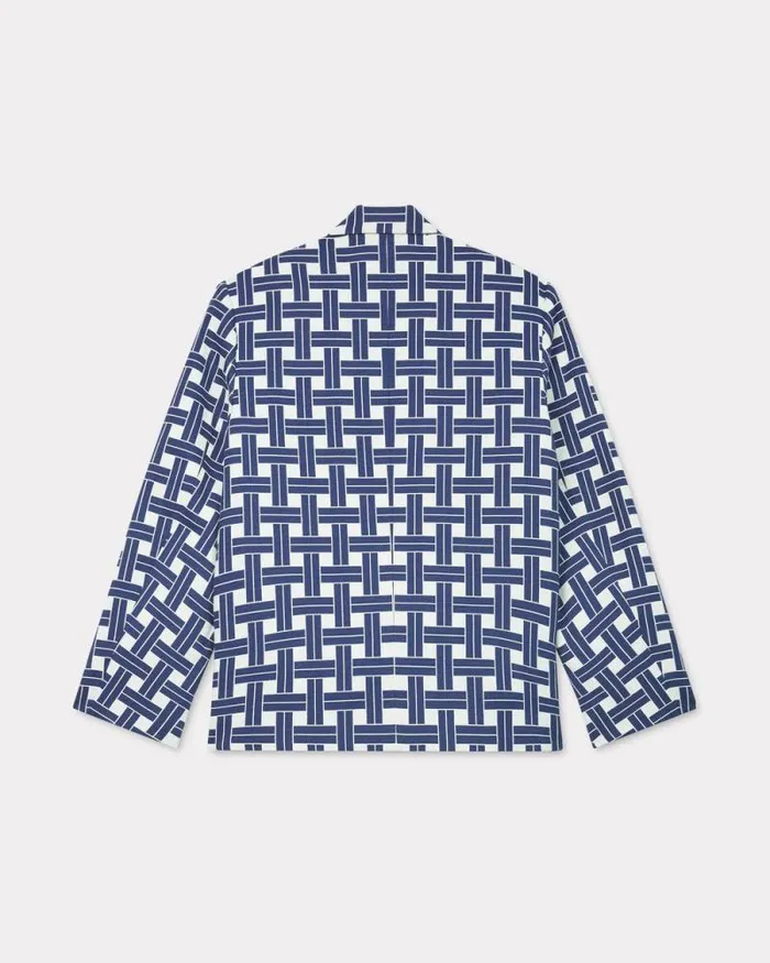Men 039KENZO Weave039 Tailored Jacket Midnight Blue Kenzo Jackets And Coats