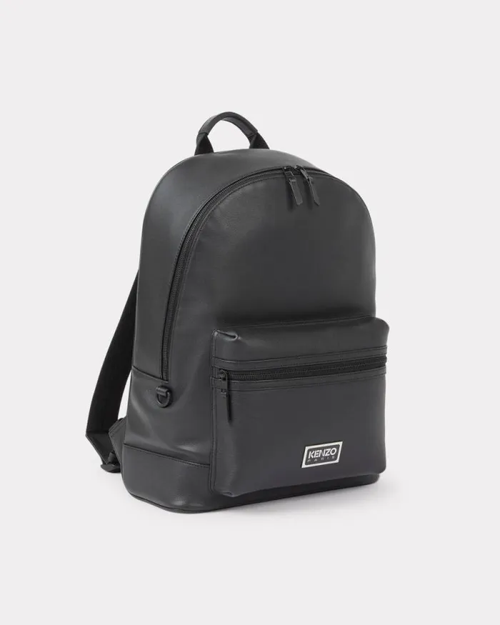 Men 039KENZOGRAPHY039 Leather Backpack Black Kenzo Bags