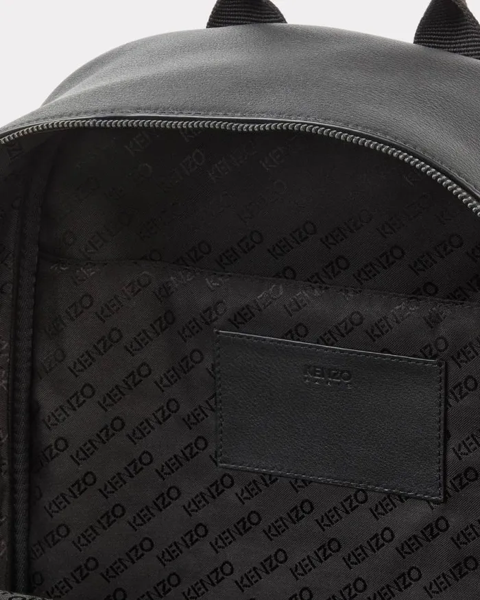 Men 039KENZOGRAPHY039 Leather Backpack Black Kenzo Bags