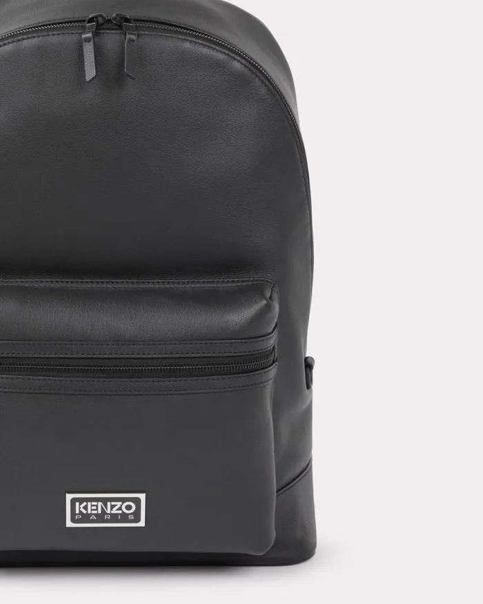 Men 039KENZOGRAPHY039 Leather Backpack Black Kenzo Bags