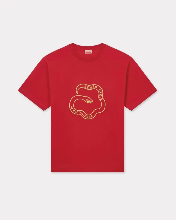 Men 039Lunar New Year039 Embroidered Oversized Tshirt In Cotton Cherry Kenzo Tshirts And Polos Men 039Lunar New Year039 Embroidered Oversized Tshirt In Cotton Cherry Kenzo Tshirts And Polos
