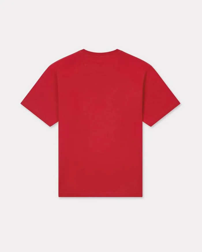 Men 039Lunar New Year039 Embroidered Oversized Tshirt In Cotton Cherry Kenzo Tshirts And Polos