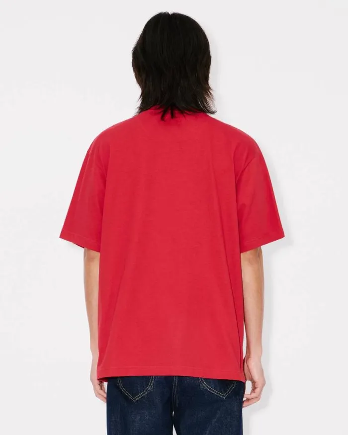 Men 039Lunar New Year039 Embroidered Oversized Tshirt In Cotton Cherry Kenzo Tshirts And Polos