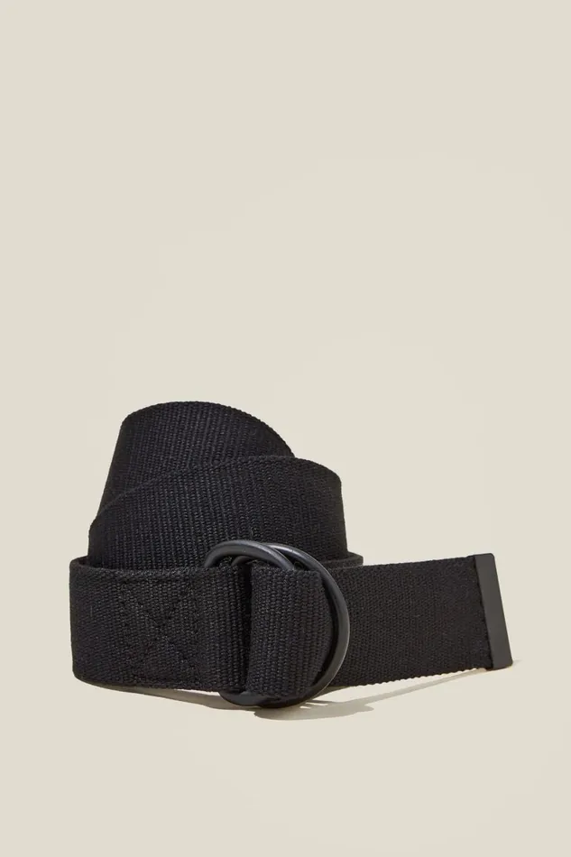 Men Bags and Belts Cotton On DRing Belt Black