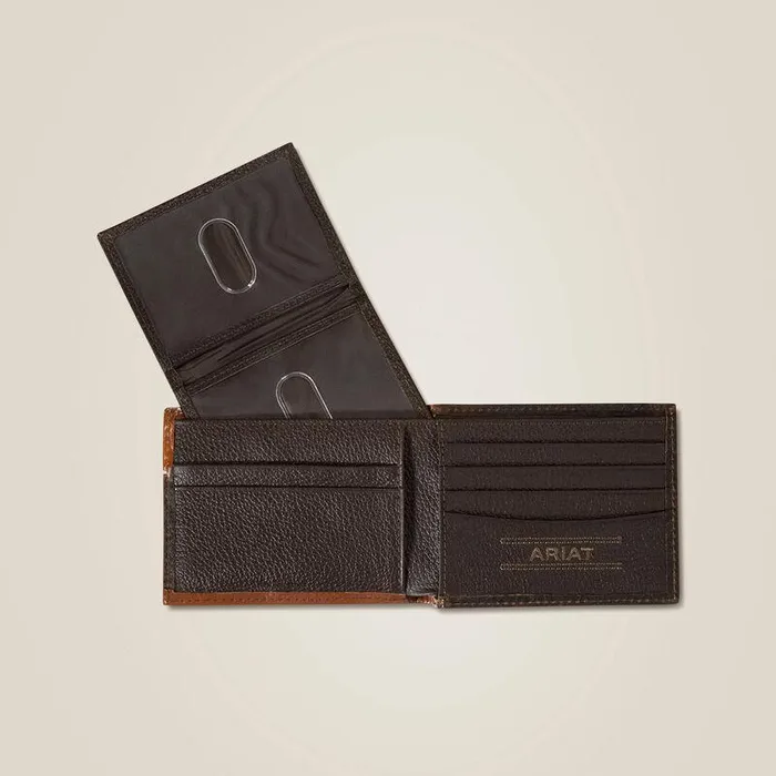 Men Bags and Wallets Ariat Braided Trim Bifold Wallet Brown Men Bags and Wallets Ariat Braided Trim Bifold Wallet Brown