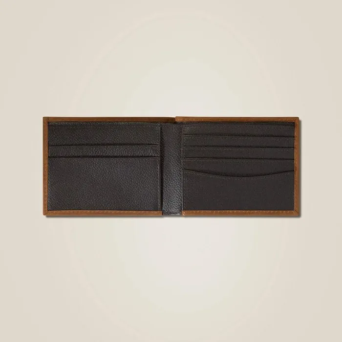 Men Bags and Wallets Ariat Flag Shield Bifold Wallet Brown Men Bags and Wallets Ariat Flag Shield Bifold Wallet Brown