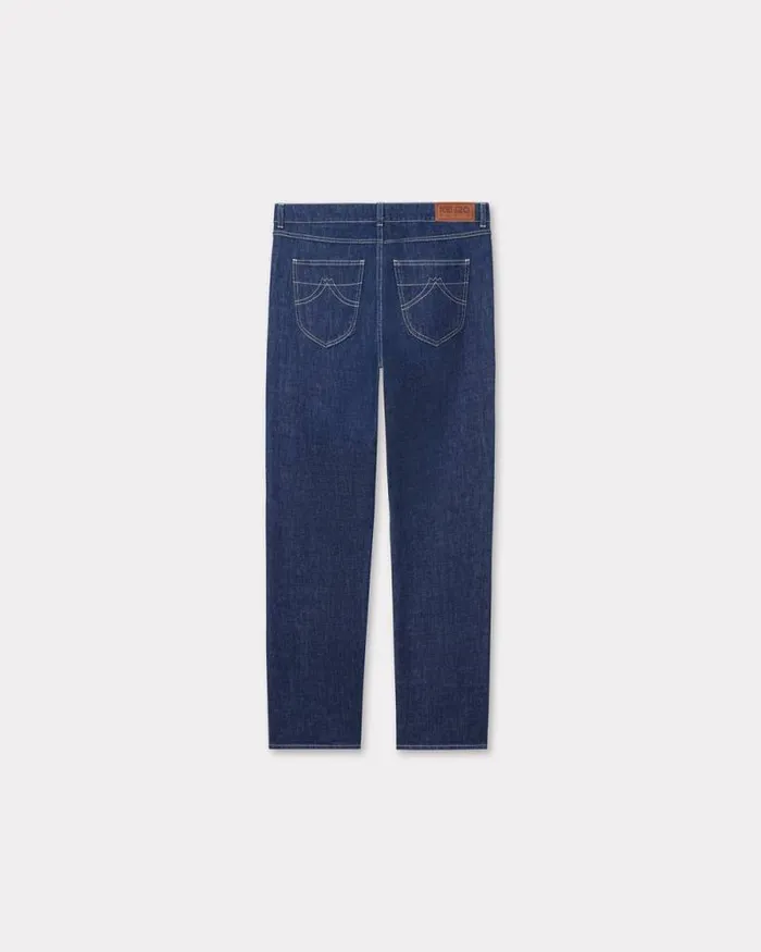 Men BARA Slim Stretch Jeans In Japanese Denim Rinse Blue Denim Kenzo Pants And Shorts