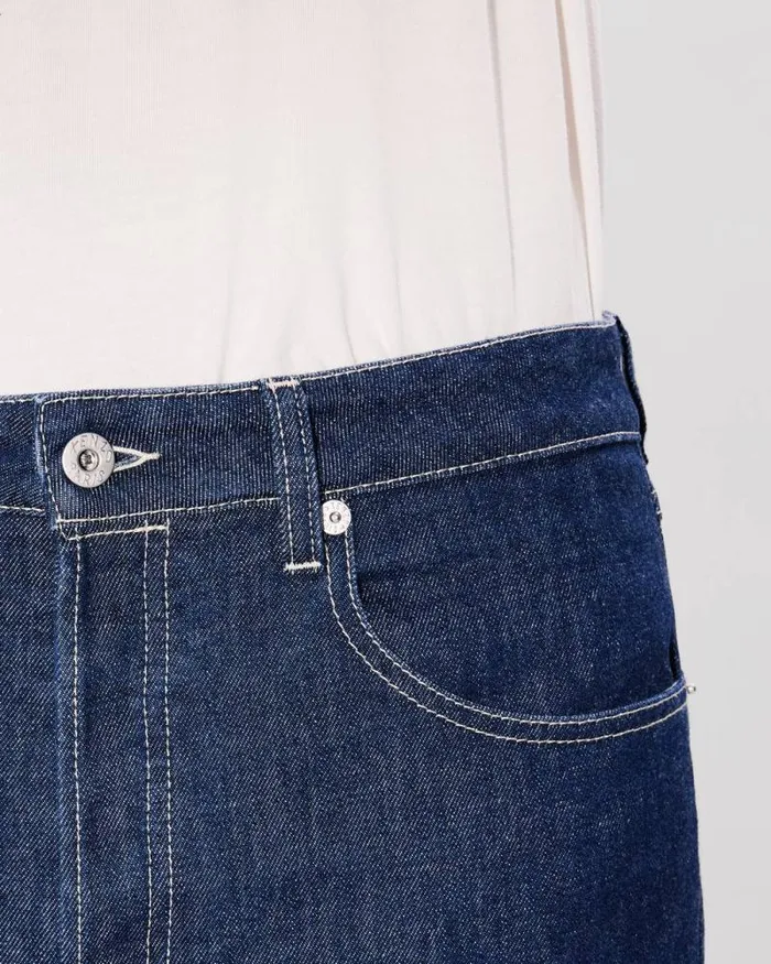 Men BARA Slim Stretch Jeans In Japanese Denim Rinse Blue Denim Kenzo Pants And Shorts