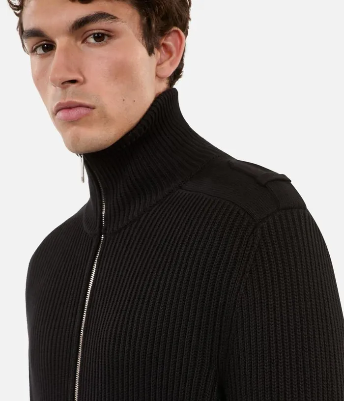 Men Black Cotton Cardigan THE KOOPLES Sweaters