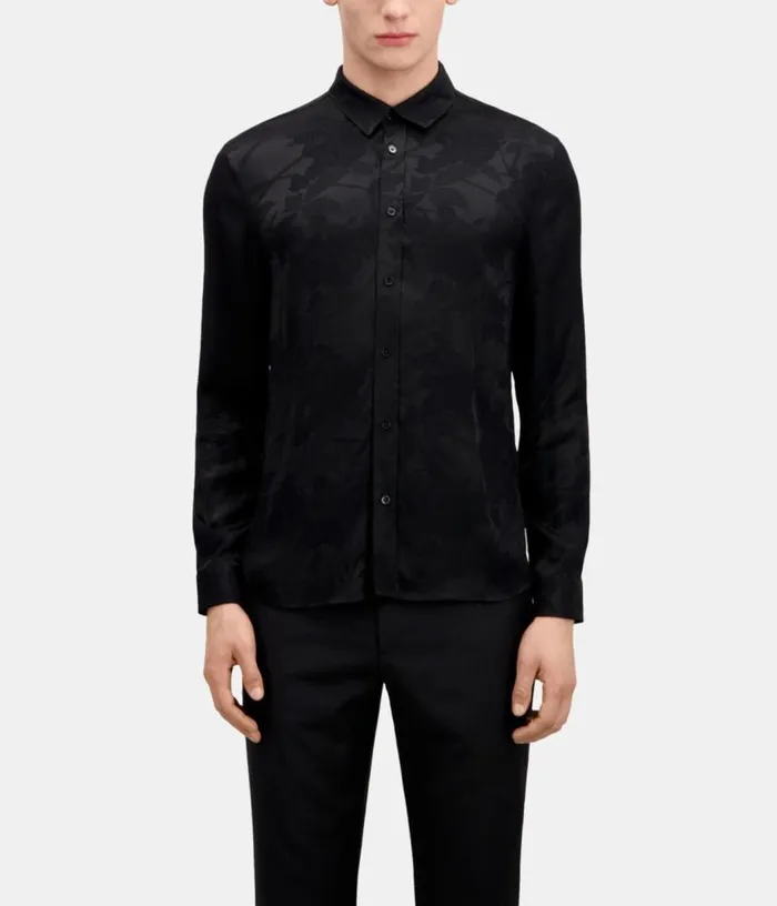 Men Black Floral Jacquard Shirt THE KOOPLES Shirts