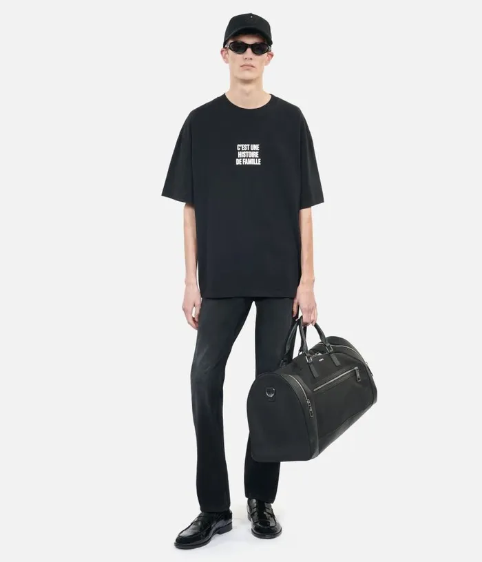 Men Black Histoire De Famille Serigraphy Tshirt THE KOOPLES Tshirts