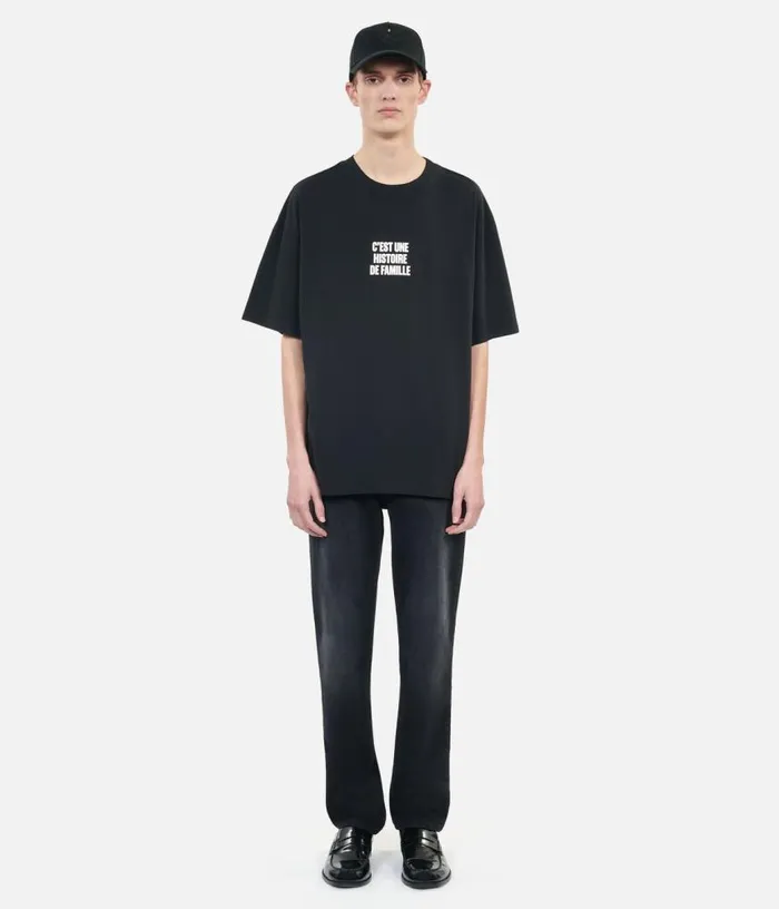 Men Black Histoire De Famille Serigraphy Tshirt THE KOOPLES Tshirts