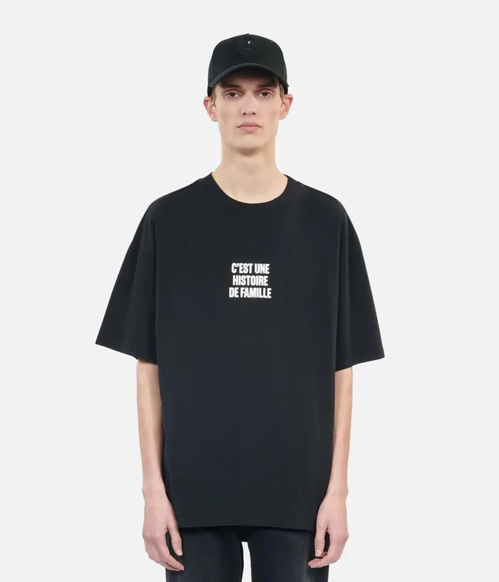 Men Black Histoire De Famille Serigraphy Tshirt THE KOOPLES Tshirts