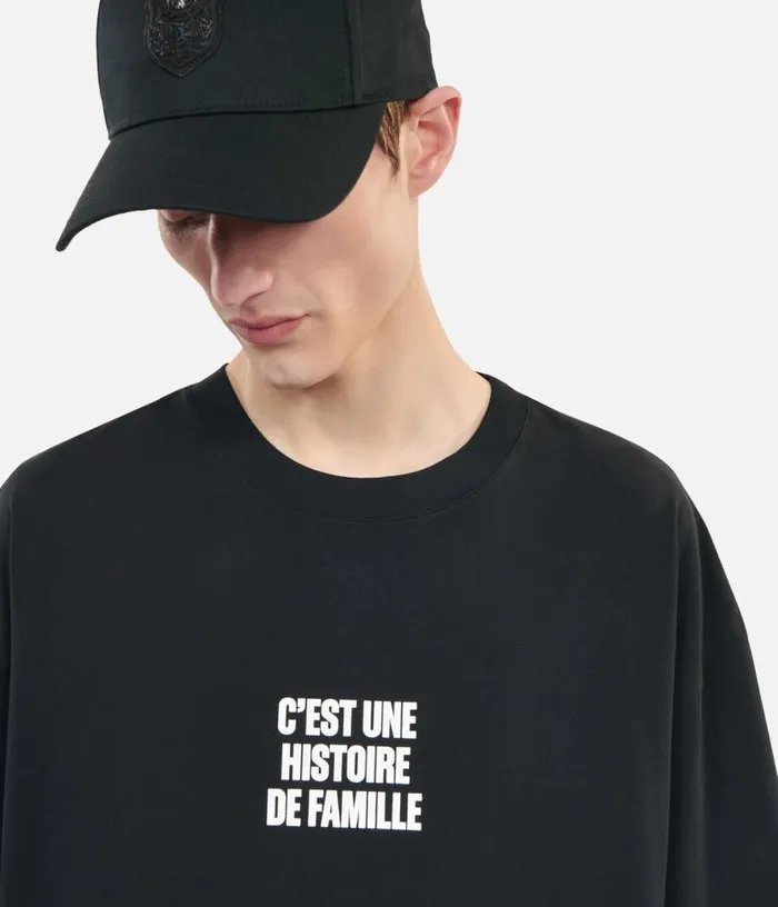 Men Black Histoire De Famille Serigraphy Tshirt THE KOOPLES Tshirts