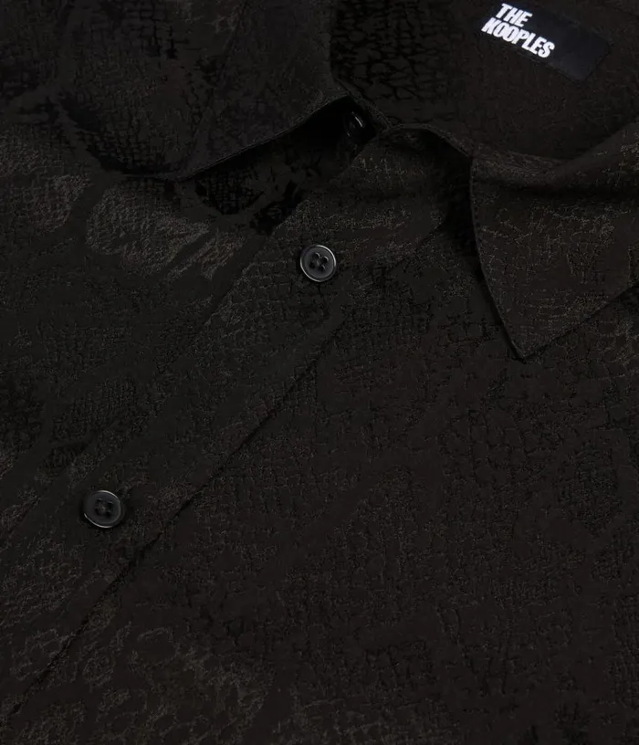 Men Black Snakeskin Jacquard Shirt THE KOOPLES Shirts