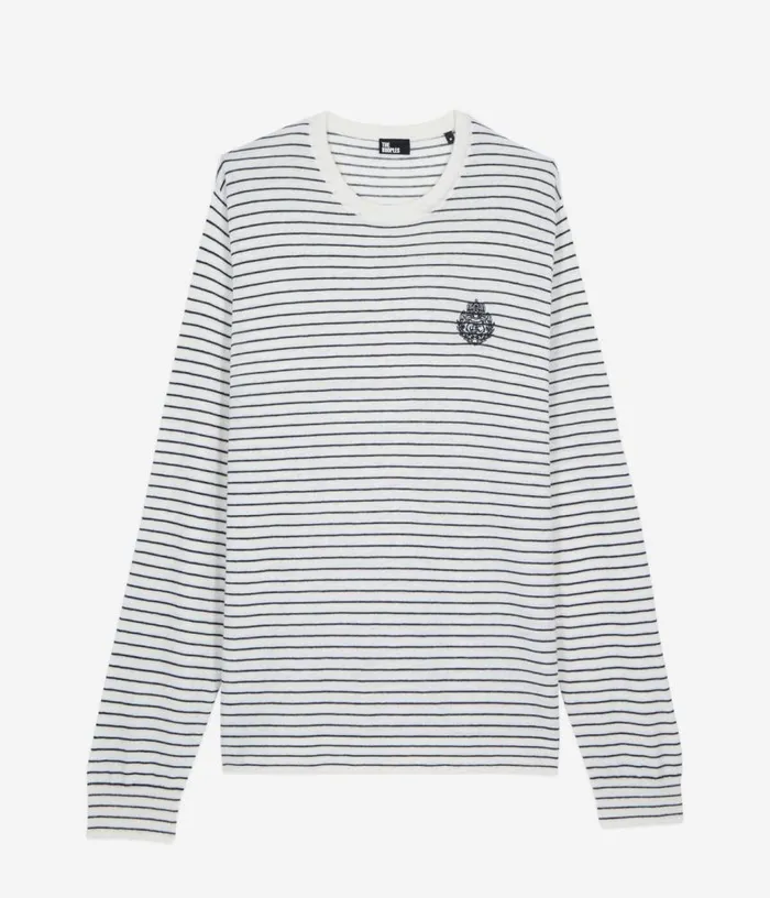 Men Blazon Striped Wool And Cashmere Sweater THE KOOPLES Sweaters