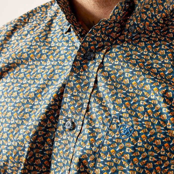Men Button Down Shirts Ariat Garner Classic Fit Shirt Moonlit Ocean