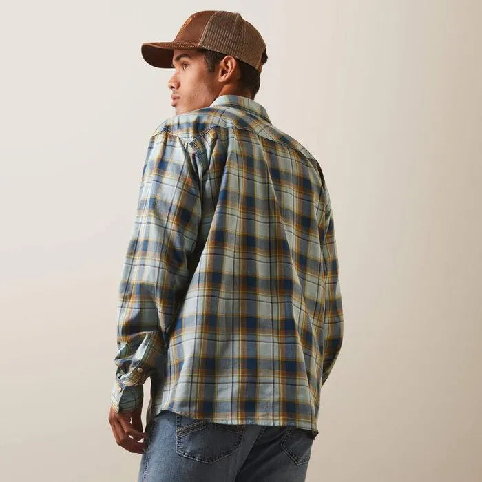 Men Button Down Shirts Ariat Habney Retro Fit Shirt Aquatic Men Button Down Shirts Ariat Habney Retro Fit Shirt Aquatic