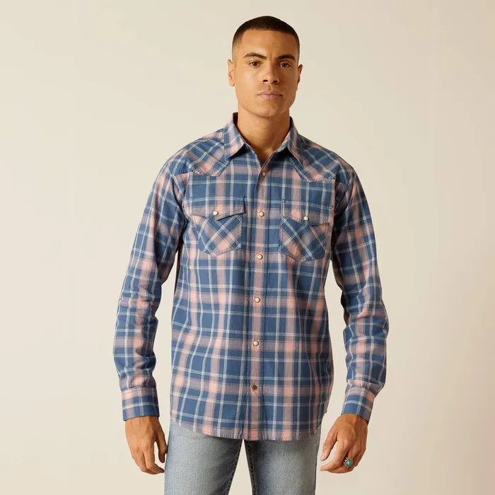 Men Button Down Shirts Ariat Hershy Retro Fit Shirt Antracite