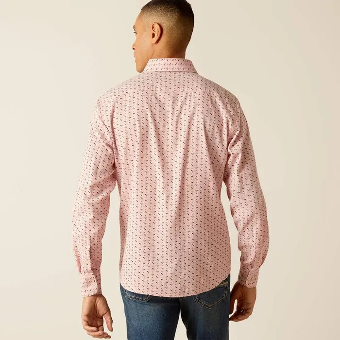 Men Button Down Shirts Ariat Marshall Stretch Modern Fit Shirt Rose