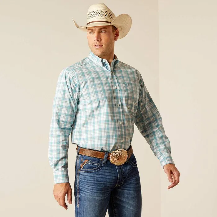 Men Button Down Shirts Ariat Pro Series Edward Classic Fit Shirt Dark Blue