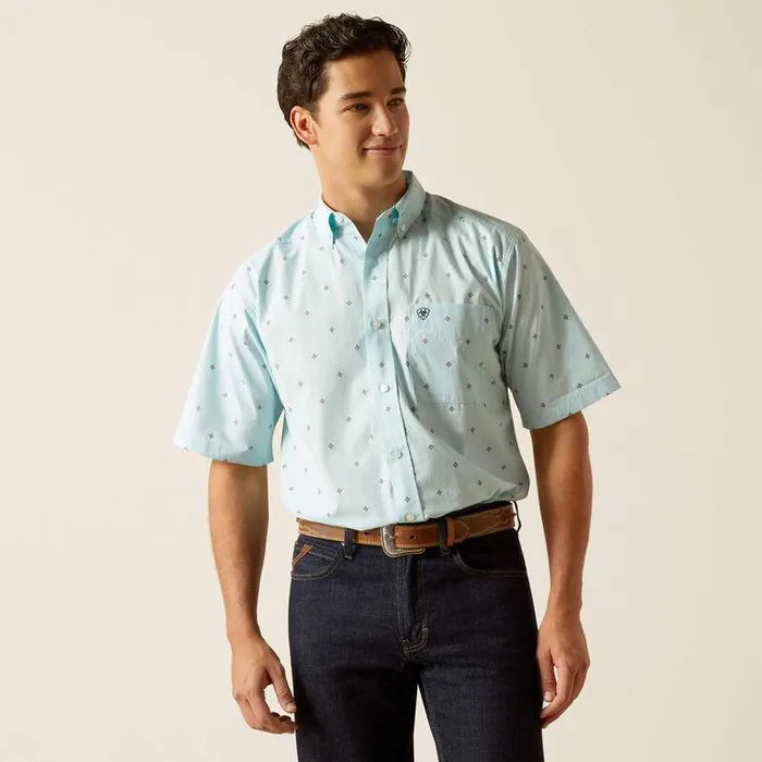 Men Button Down Shirts Ariat Royce Classic Fit Shirt Blue