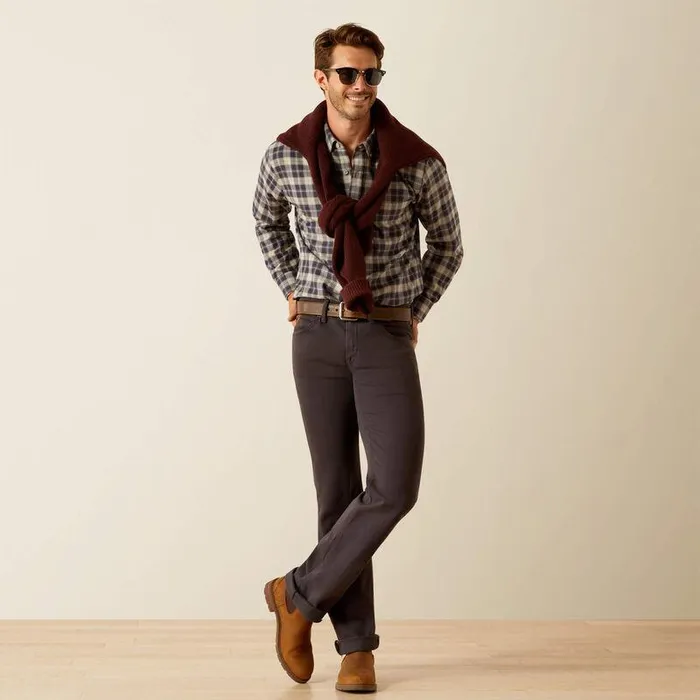 Men Button Down Shirts Ariat Simmental Shirt Horizon Plaid