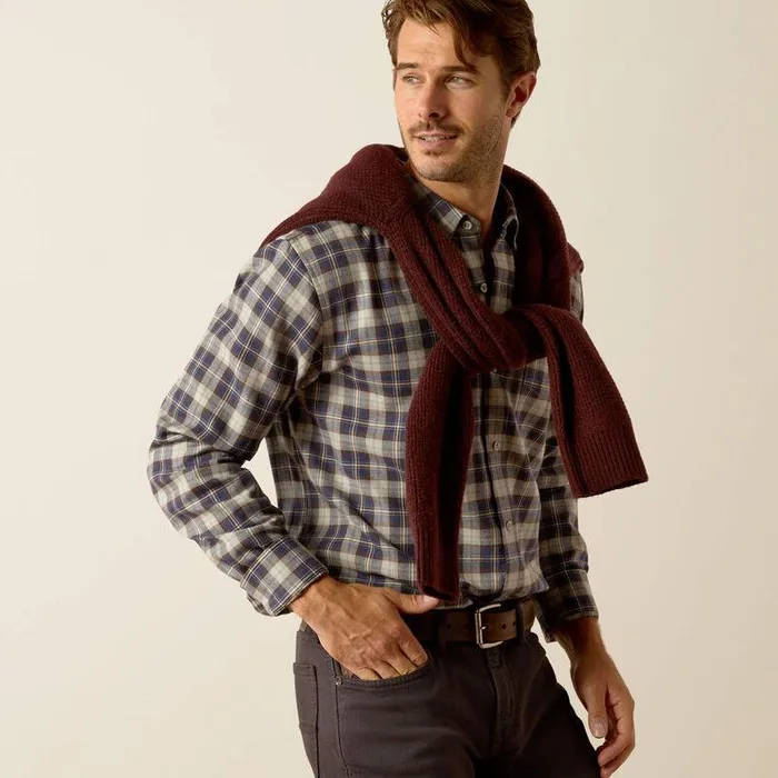 Men Button Down Shirts Ariat Simmental Shirt Horizon Plaid