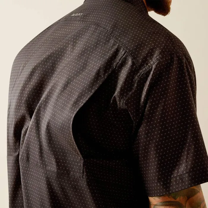 Men Button Down Shirts Ariat VentTEK Classic Fit Shirt Black Print