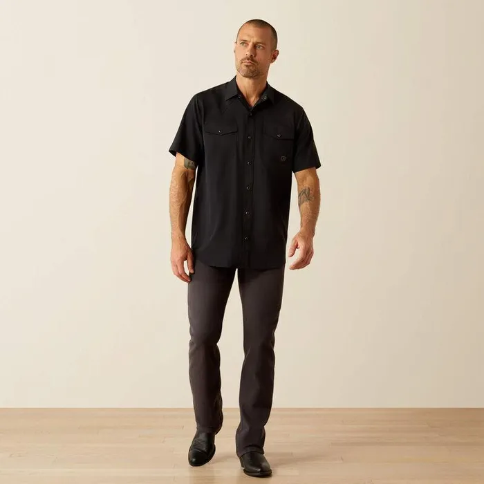 Men Button Down Shirts Ariat VentTEK Western Fitted Shirt Black