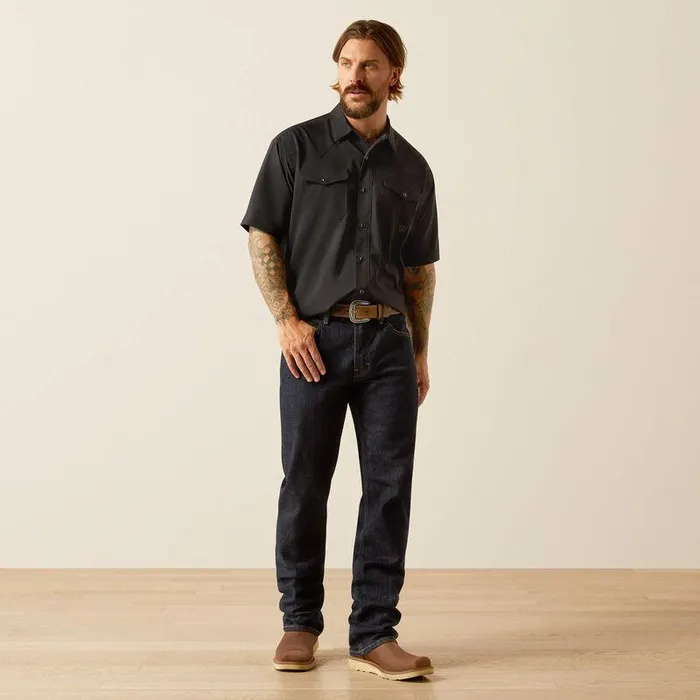 Men Button Down Shirts Ariat Western VentTEK Classic Fit Shirt Black Men Button Down Shirts Ariat Western VentTEK Classic Fit Shirt Black