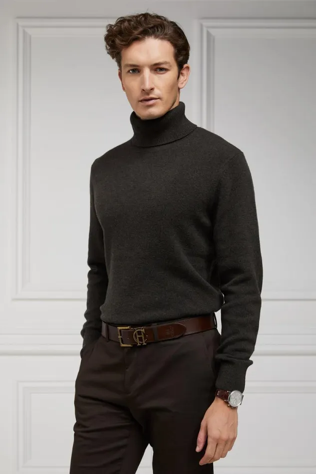 Men Byron Roll Neck Knit Moss Holland Cooper Knitwear