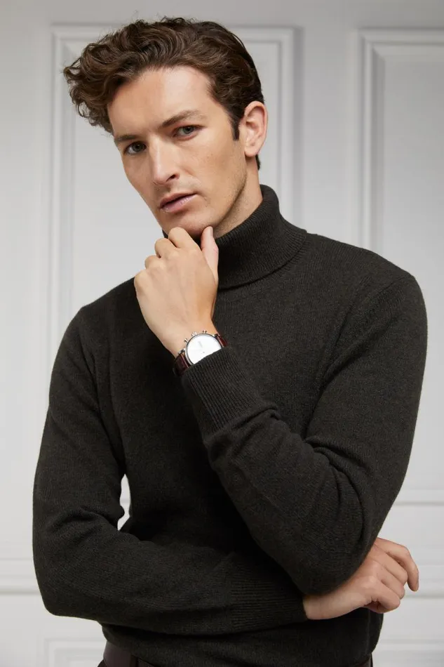 Men Byron Roll Neck Knit Moss Holland Cooper Knitwear