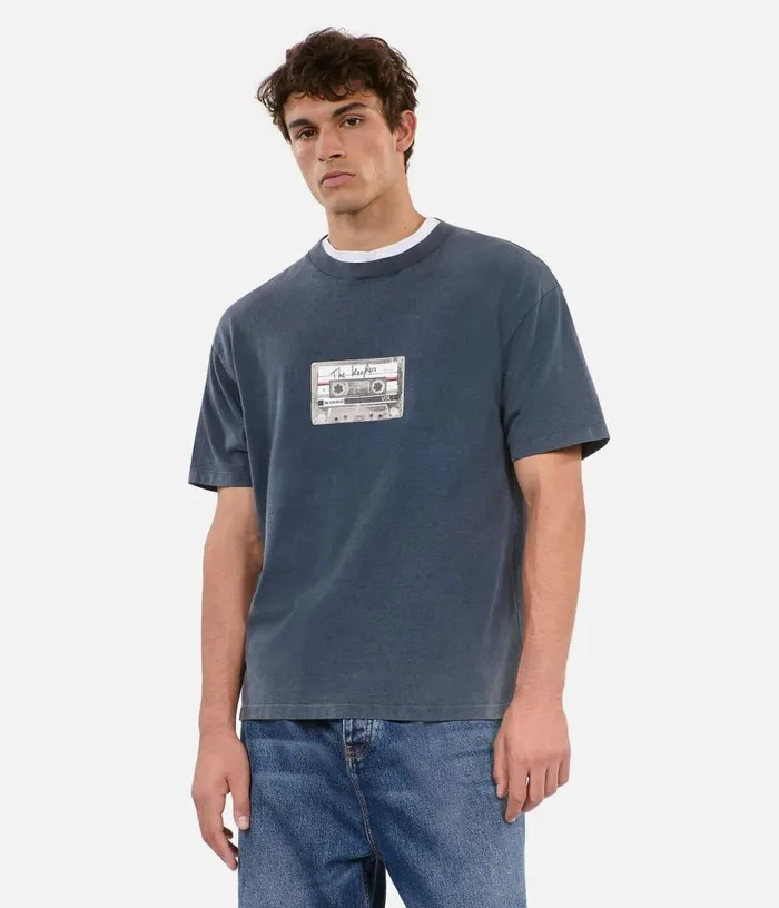 Men Carbon Blue Screen Printed Tshirt THE KOOPLES Tshirts