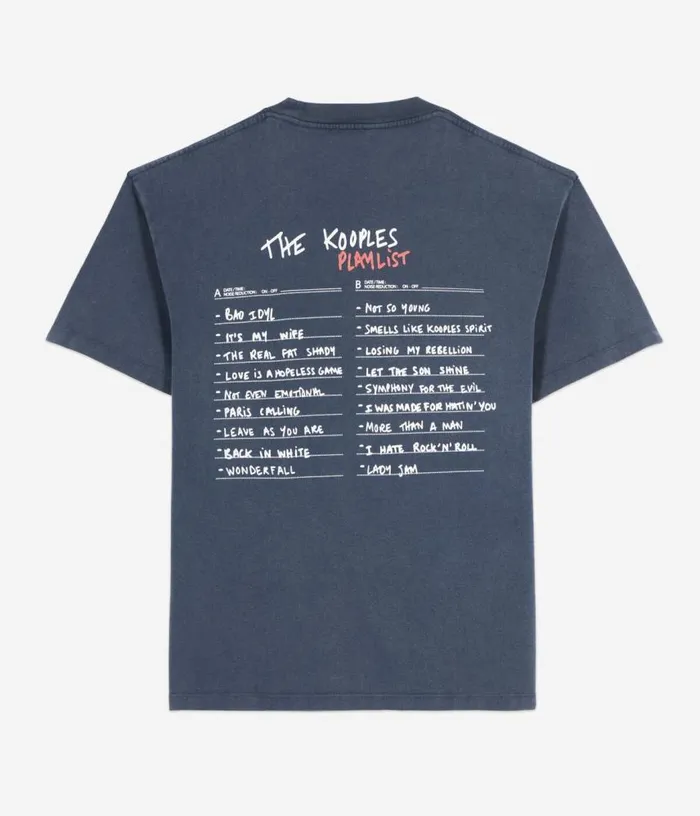 Men Carbon Blue Screen Printed Tshirt THE KOOPLES Tshirts