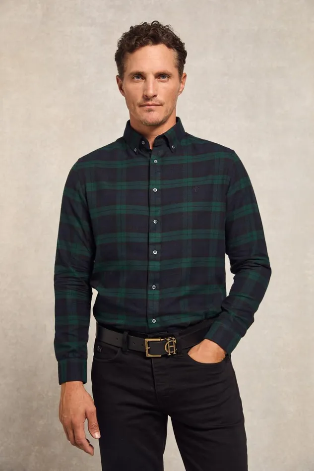 Men Classic Button Down Shirt Blackwatch Holland Cooper Shirts
