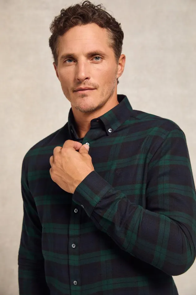 Men Classic Button Down Shirt Blackwatch Holland Cooper Shirts