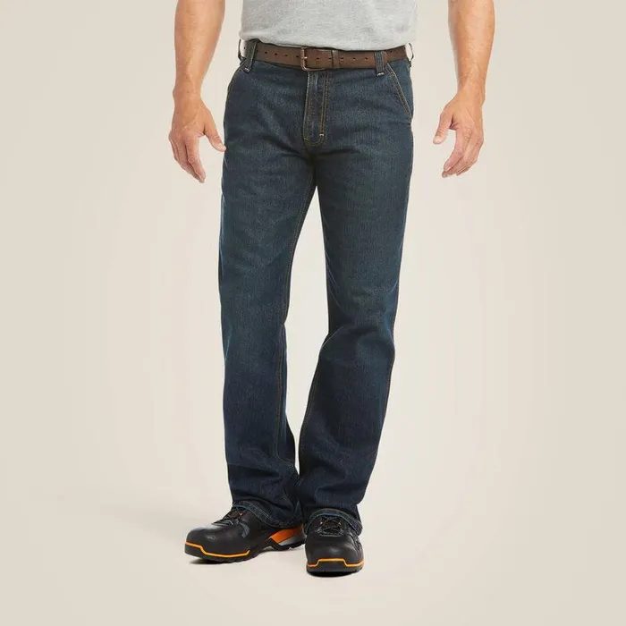 Men Denim Ariat Rebar M4 Low Rise DuraStretch Workhorse Boot Cut Jean Phantom